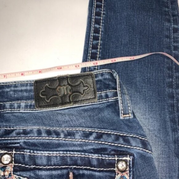 Miss Me Women's Blue Embellished Sequins Mid Rise Jeans 25x30 0419 Women’s Jeans - Picture 6 of 12